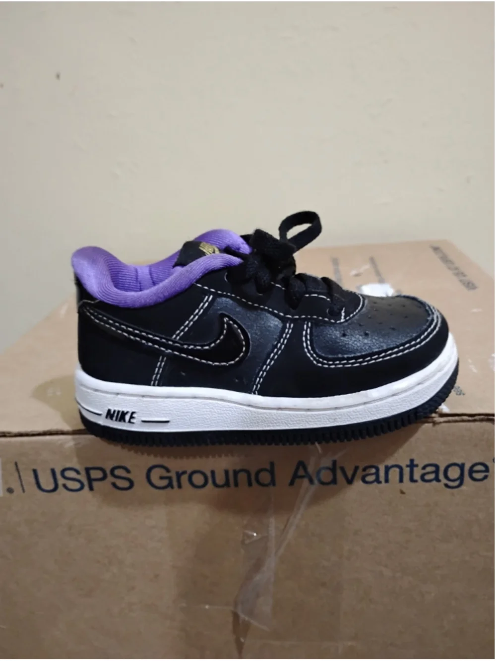 Nike Air Force 1 LV8 ‘Cracked Black White’ Toddler Size 7C Shoes DQ0550-001